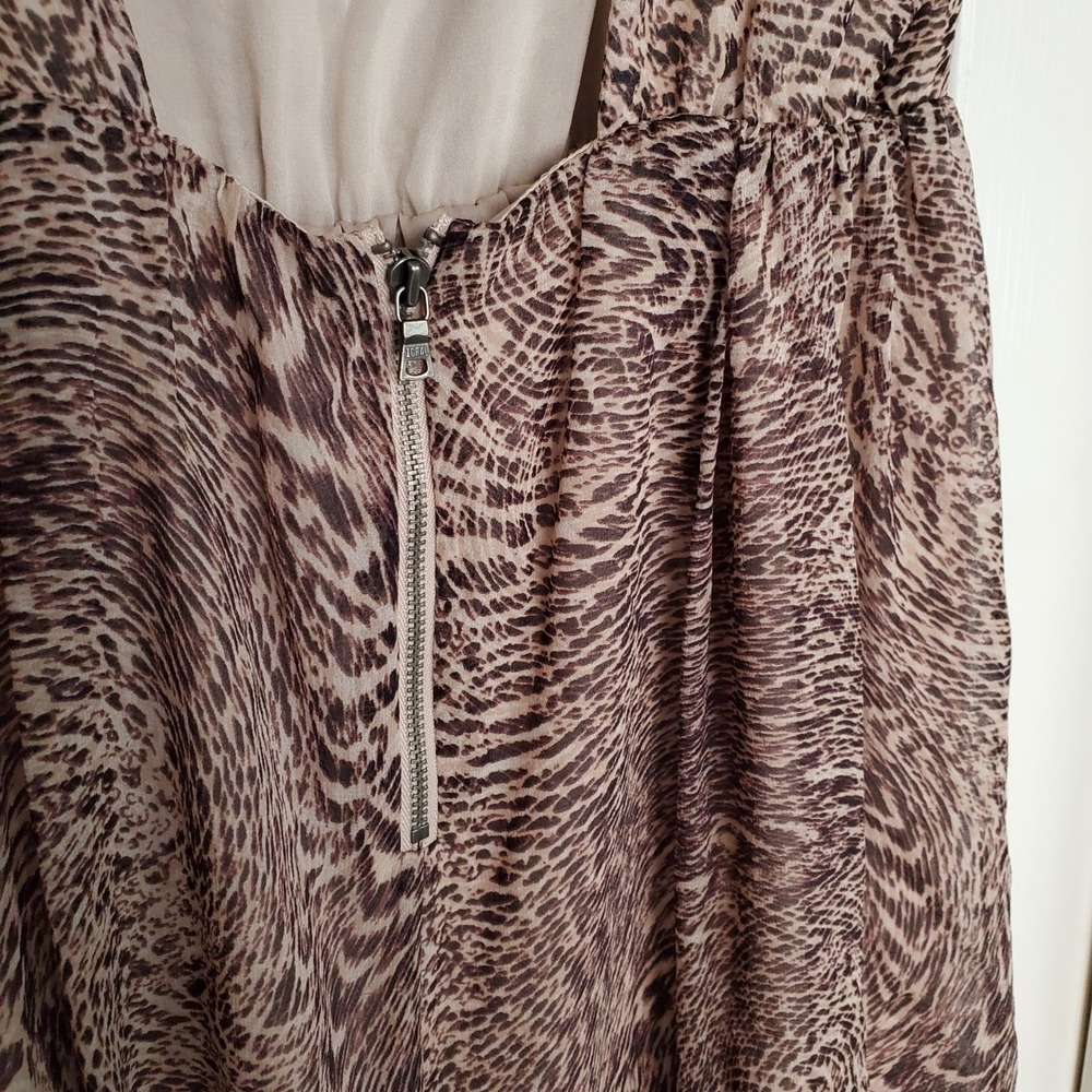 Alice + Olivia Kimber Silk Sheer Animal Print Mini Dress Strappy Open Back Sm - Picture 5 of 10